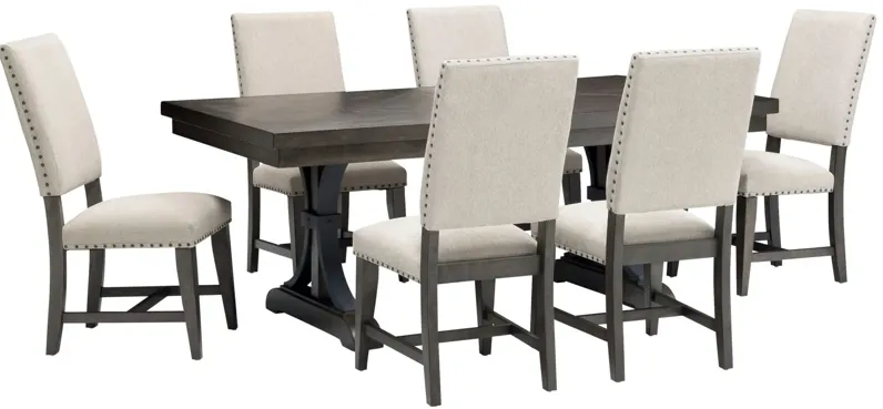 Halloway 7-pc. Dining Set in Gray / Espresso by Davis Intl.