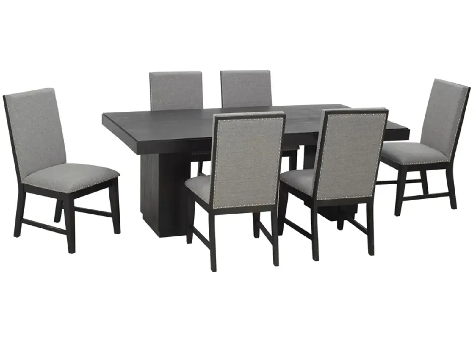 Watson 7-pc. Dining Set in Black Finishing on Acacia Veneer by Elements International Group