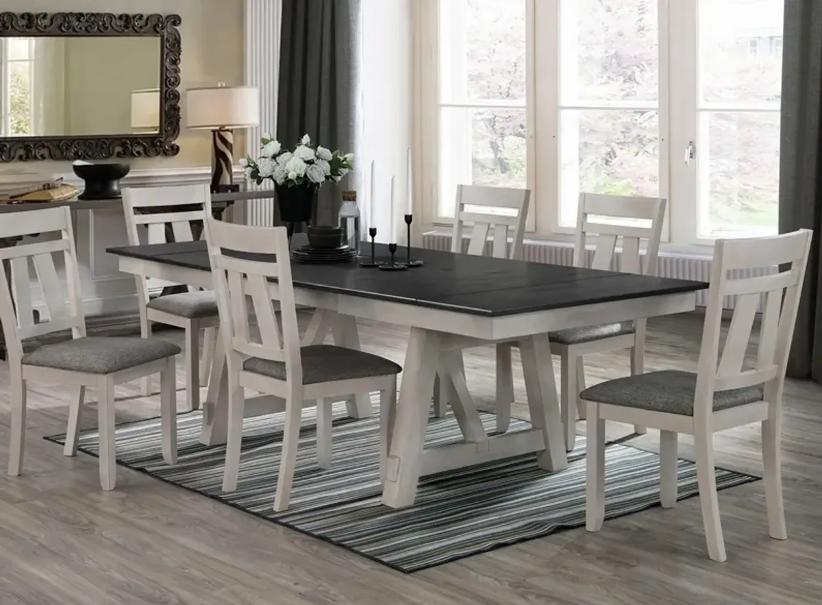 Maribelle 7-pc.Dining Set in Antique White and Gray by Crown Mark