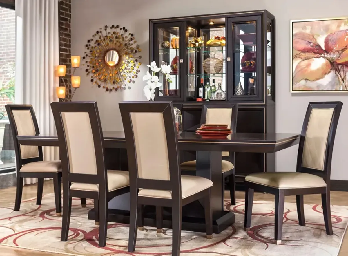 Callister 7-pc. Dining Set in Cream / Chocolate by Najarian