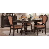Regal Manor 5-pc. Dining Set in Brown Multi / Cherry by Homelegance