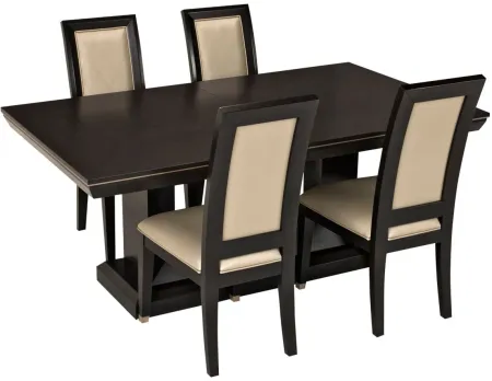 Callister 5-pc. Dining Set in Cream / Chocolate by Najarian