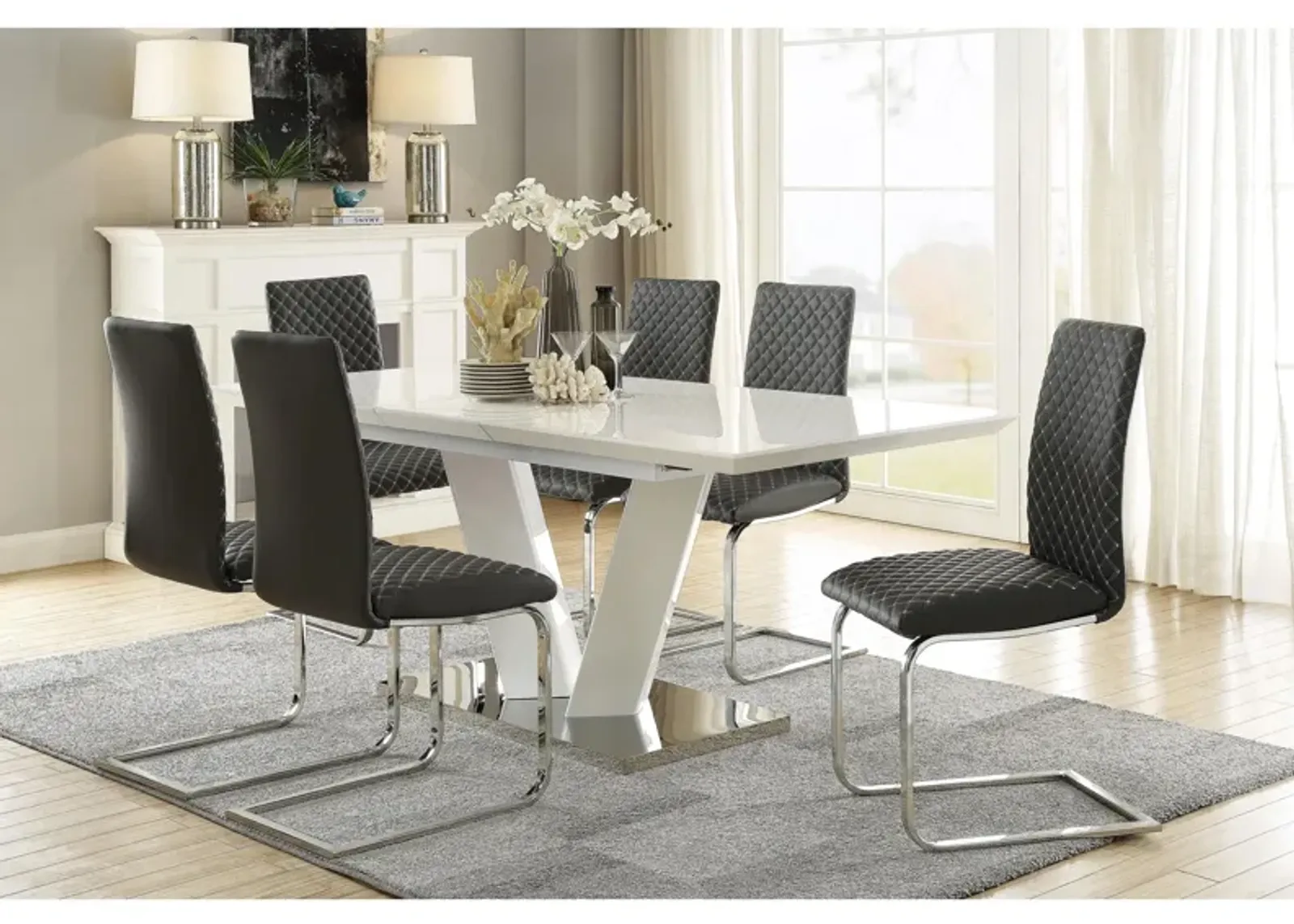 Meraki 7-pc Dining Set in White/Gray by Homelegance