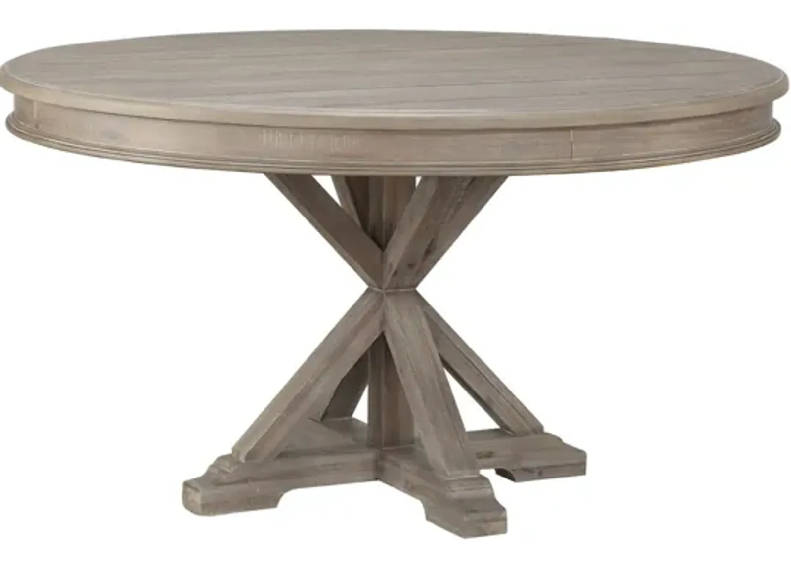 Larkin Round Dining Table in Driftwood Light Brown by Bellanest