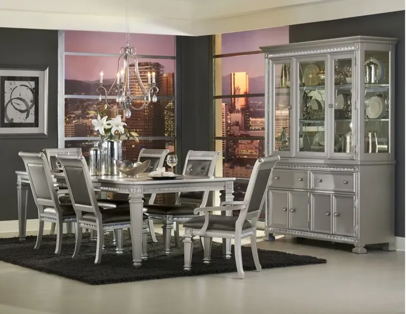 Florentina 7-pc Dining Set in Silver & Dark Gray by Homelegance