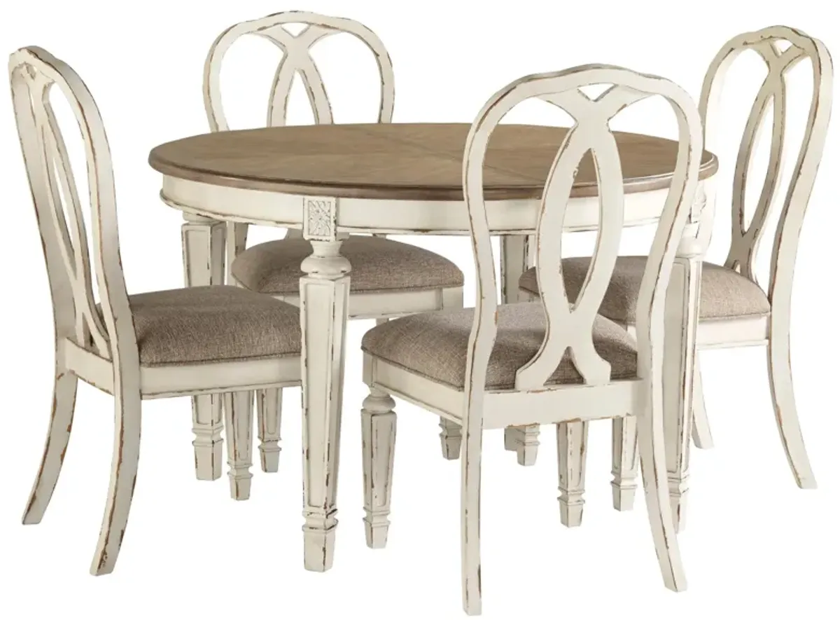 Delphine 5-pc. Dining Set in Chipped White by Ashley Furniture