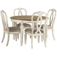 Delphine 5-pc. Dining Set in Chipped White by Ashley Furniture