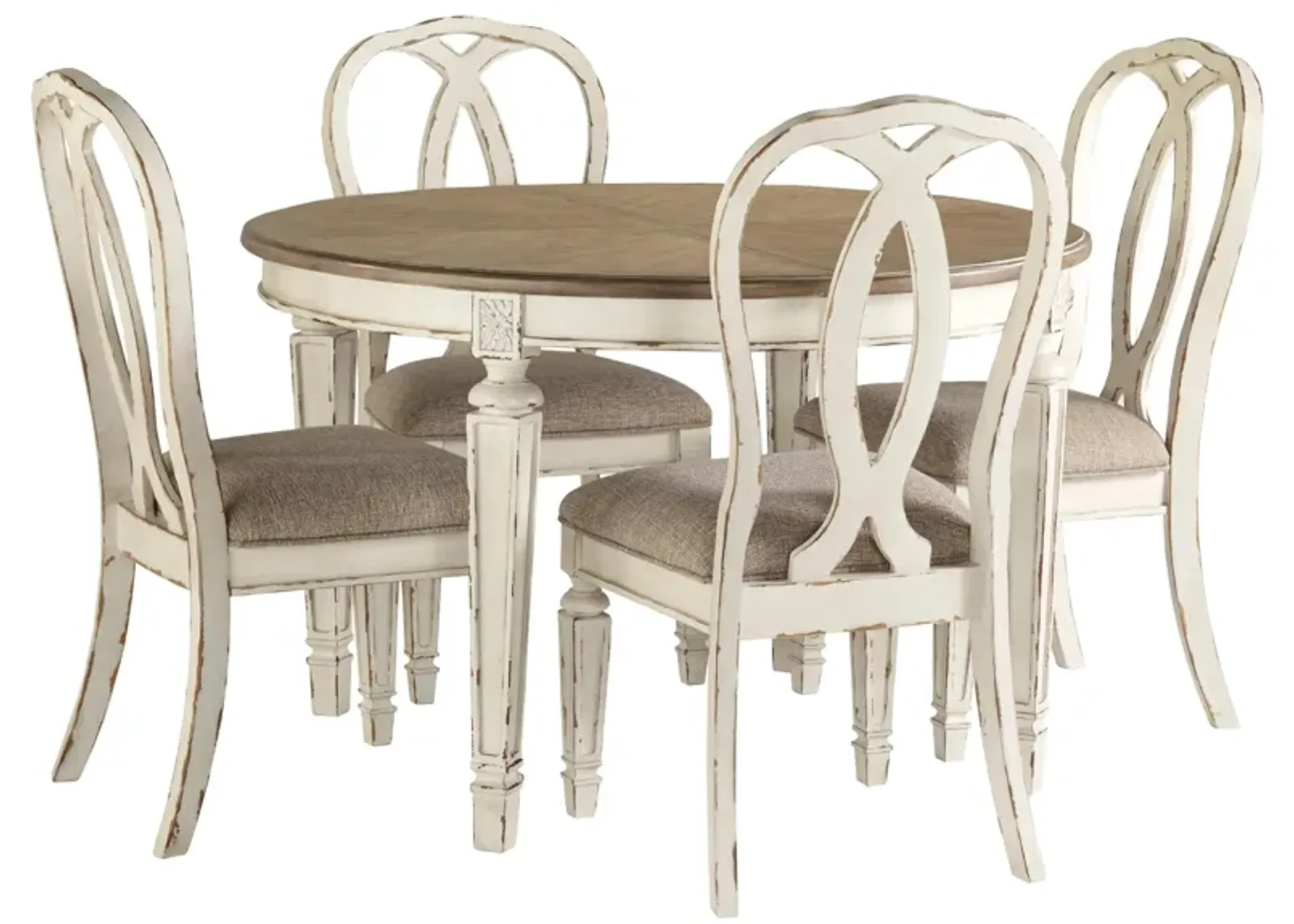 Delphine 5-pc. Dining Set in Chipped White by Ashley Furniture