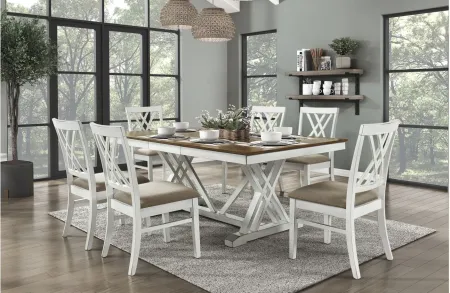 Brooklyn Dining Table in 2-Tone (Oak and White) by Homelegance