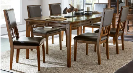 Tamsin 7-pc. Dining Set in Brown cherry by Homelegance