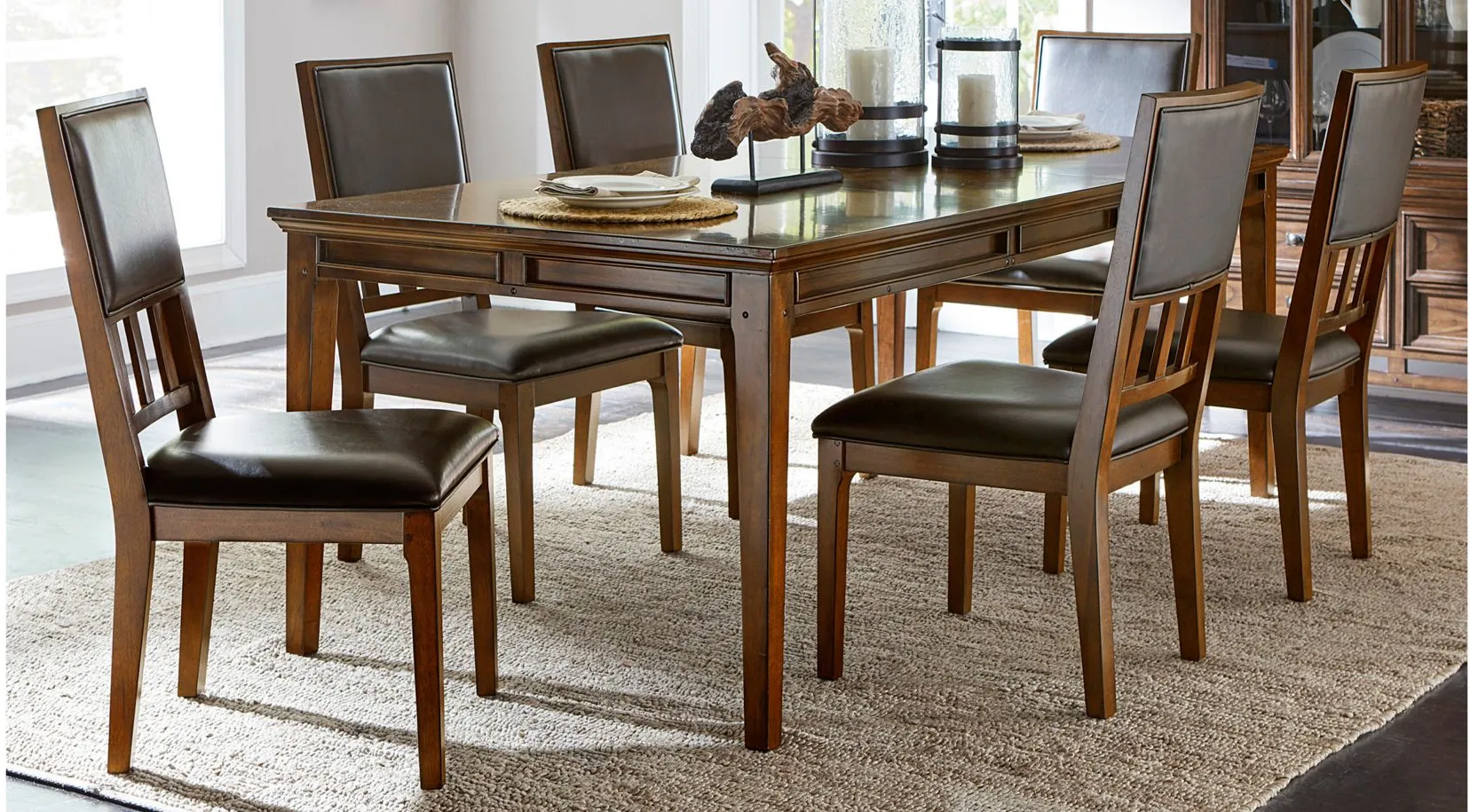 Tamsin 7-pc. Dining Set in Brown cherry by Homelegance