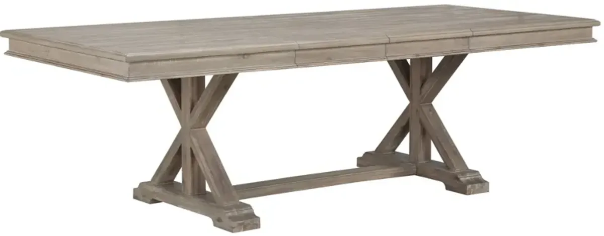 Larkin Dining Table in Driftwood Light Brown by Bellanest