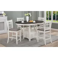 Hartwell 5-pc. Counter-Height Dining Set in Antique White and Gray by Crown Mark