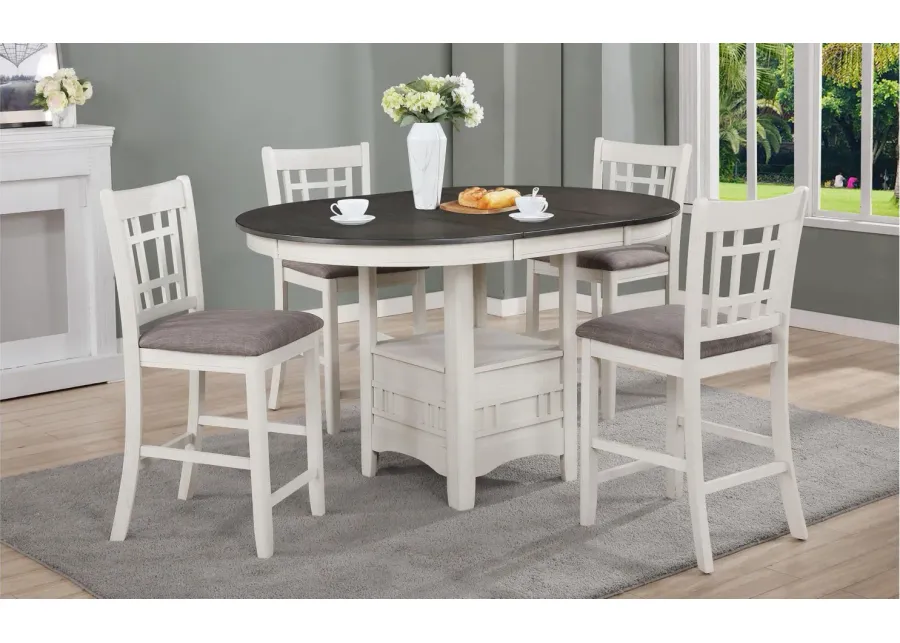 Hartwell 5-pc. Counter-Height Dining Set in Antique White and Gray by Crown Mark