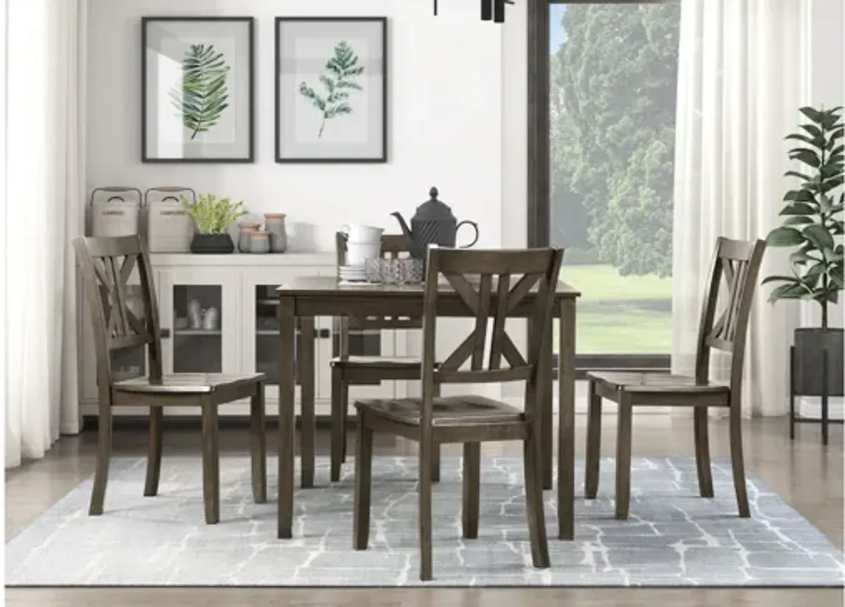 Arbor Dining Set -5-pc.. in Charcoal Brown by Homelegance