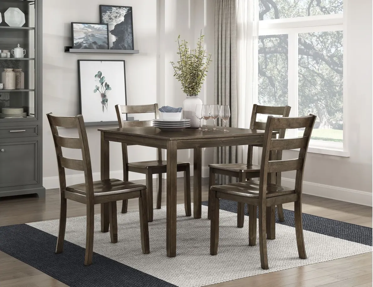 Rhea Dining Set -5-pc.. in Charcoal Brown by Homelegance