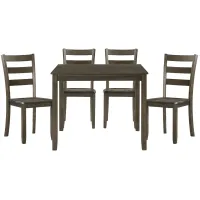 Rhea Dining Set -5pc. in Charcoal Brown by Homelegance