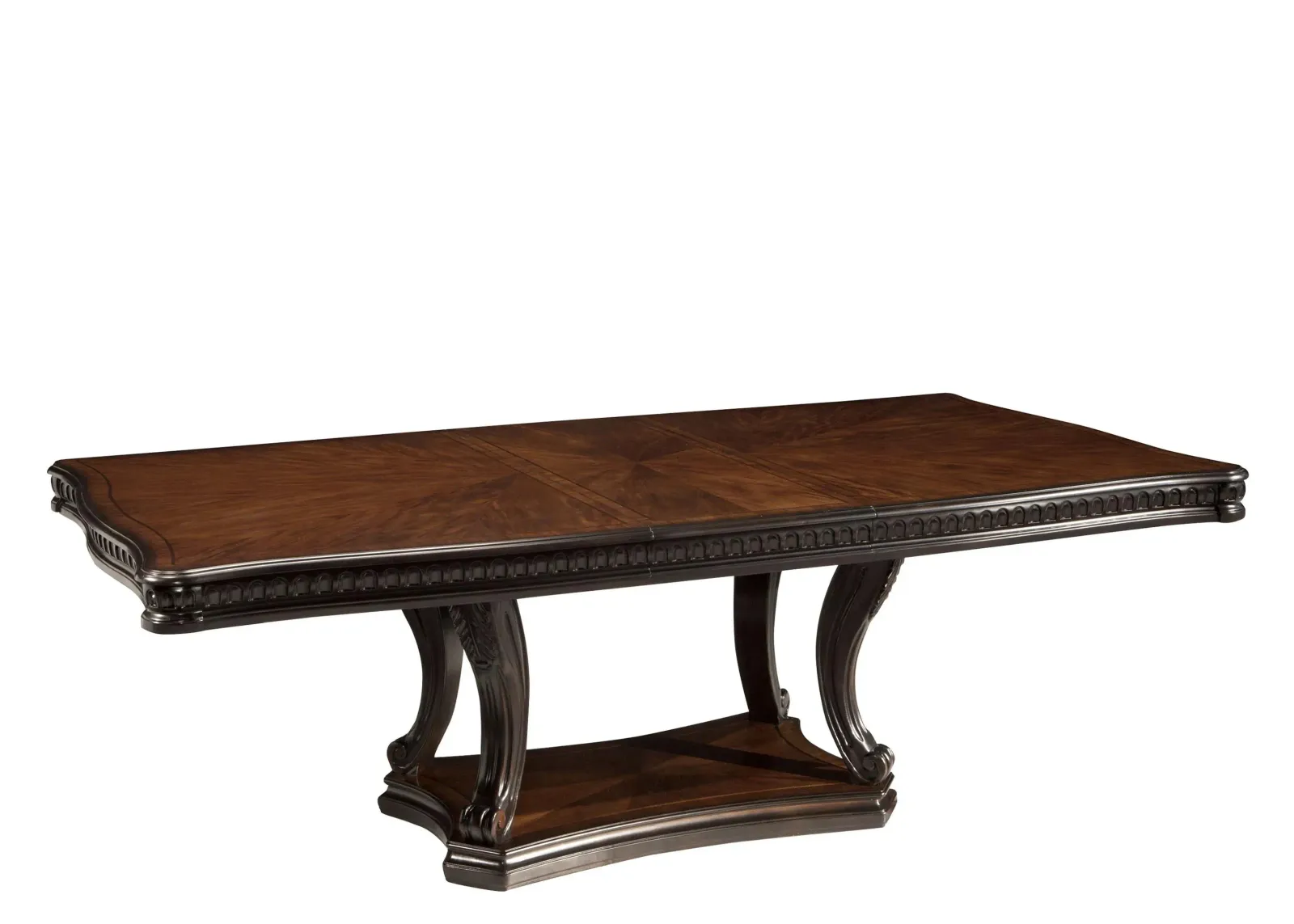 Bradford Heights Pedestal Dining Table w/Leaves in Cinnamon / Black by Bellanest