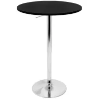 Spokane Adjustable-Height Bar Table in Black by Lumisource