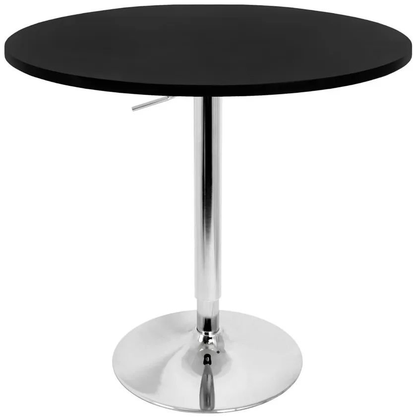 Pullman Adjustable-Height Bar Table in Black by Lumisource