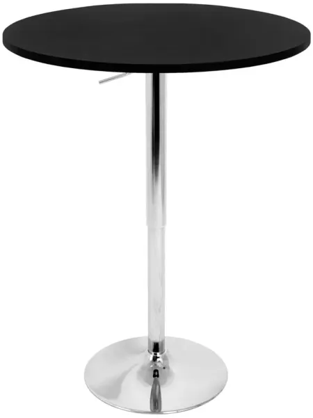 Pullman Adjustable-Height Bar Table in Black by Lumisource