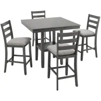 Radley 5-pc. Counter-height Dining Set in Gray by Crown Mark