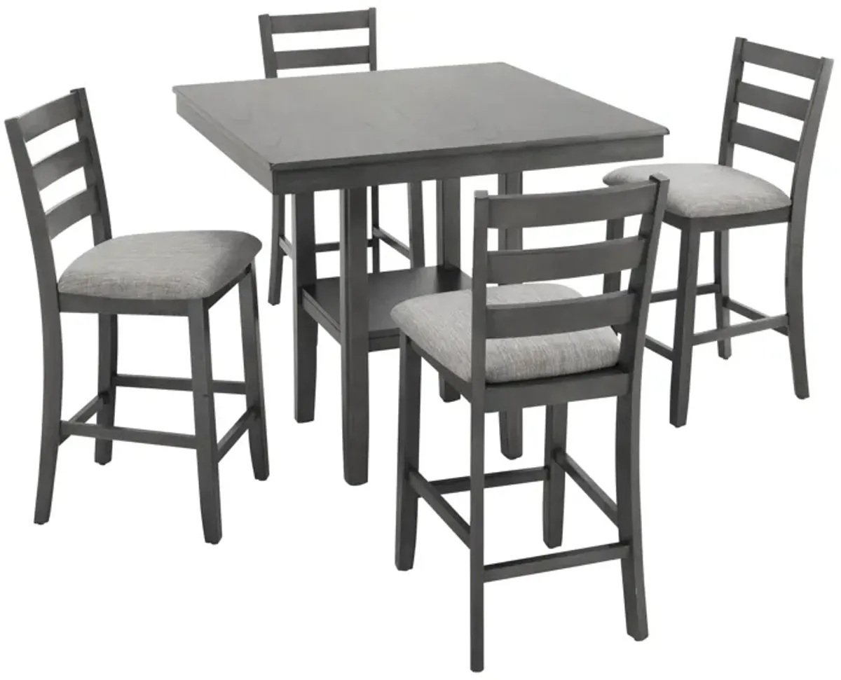 Radley 5-pc. Counter-height Dining Set in Gray by Crown Mark