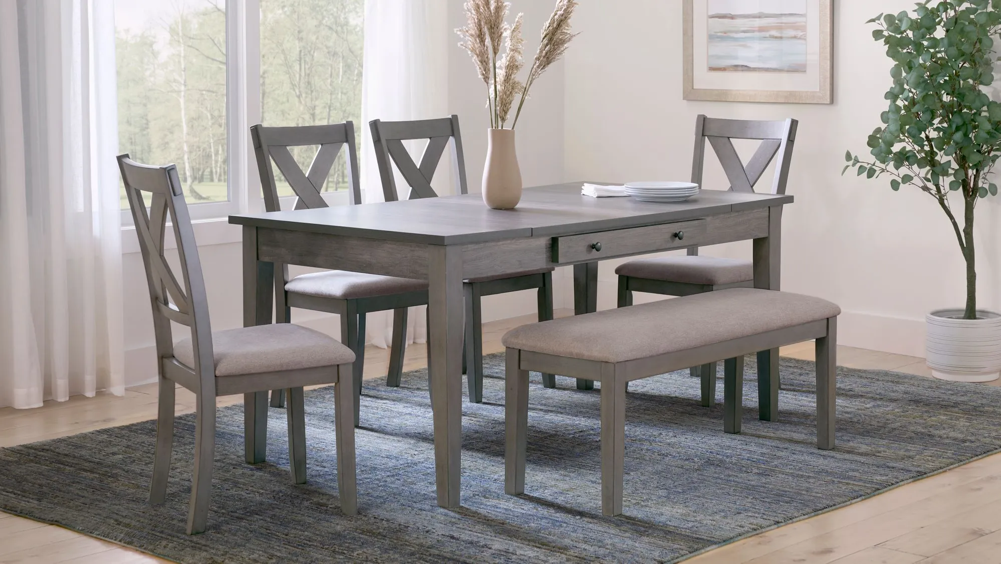 Melvin Dining Table in Dark Gray by Davis Intl.