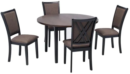 Albert 5-pc. Dining Set in Brown, Black by New Classic Home Furnishings