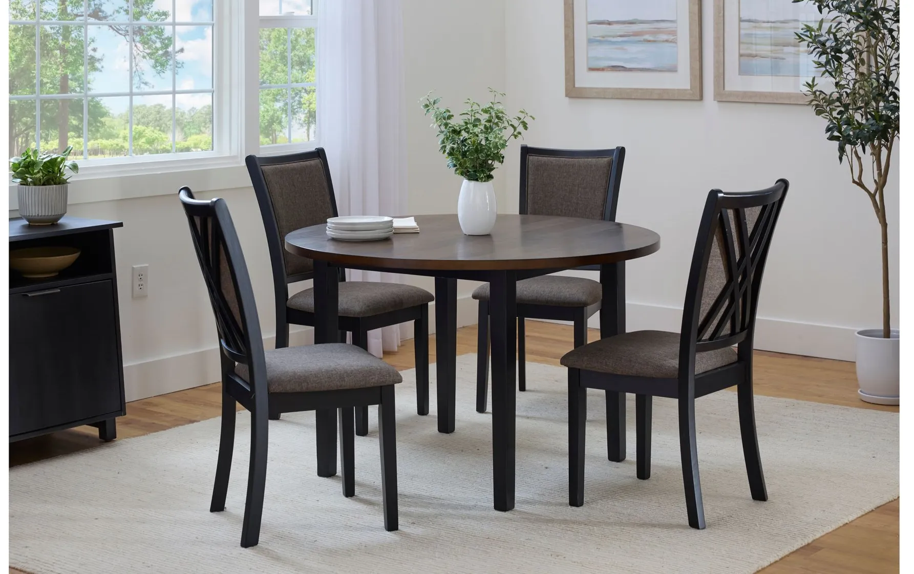 Albert 5-pc. Dining Set in Brown, Black by New Classic Home Furnishings