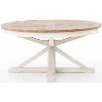 Cintra 63" Round Extension Dining Table in Limestone White by Four Hands