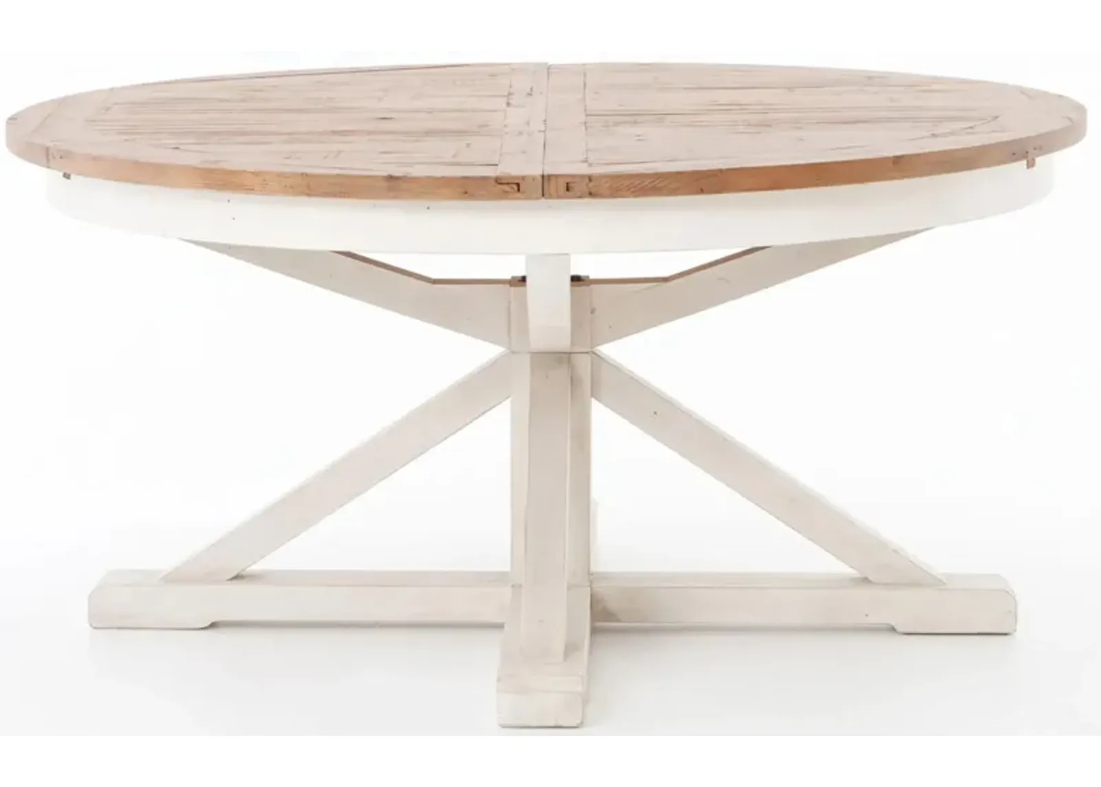 Cintra 63" Round Extension Dining Table in Limestone White by Four Hands