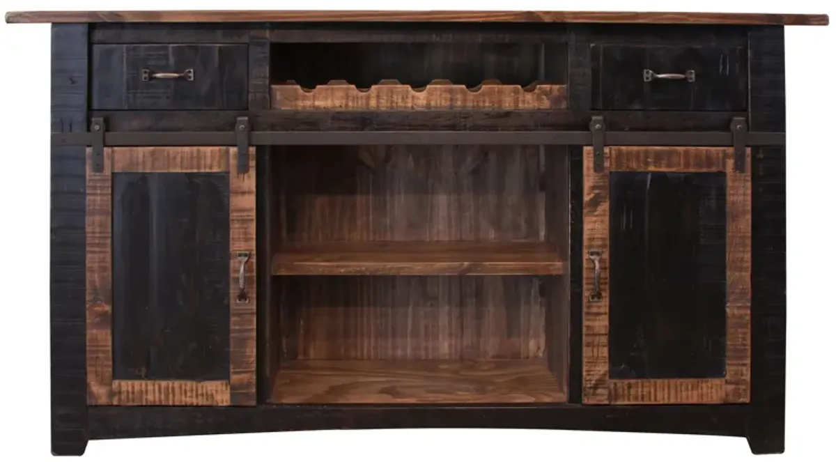 Pueblo Bar in Distressed Black by International Furniture Direct