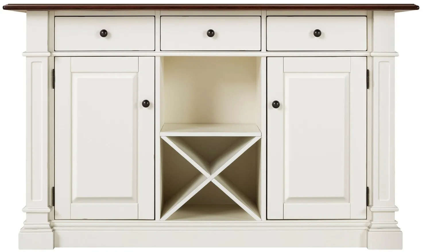 Pemberton CounterHeight Kitchen Island w/ Leaf in Antique White