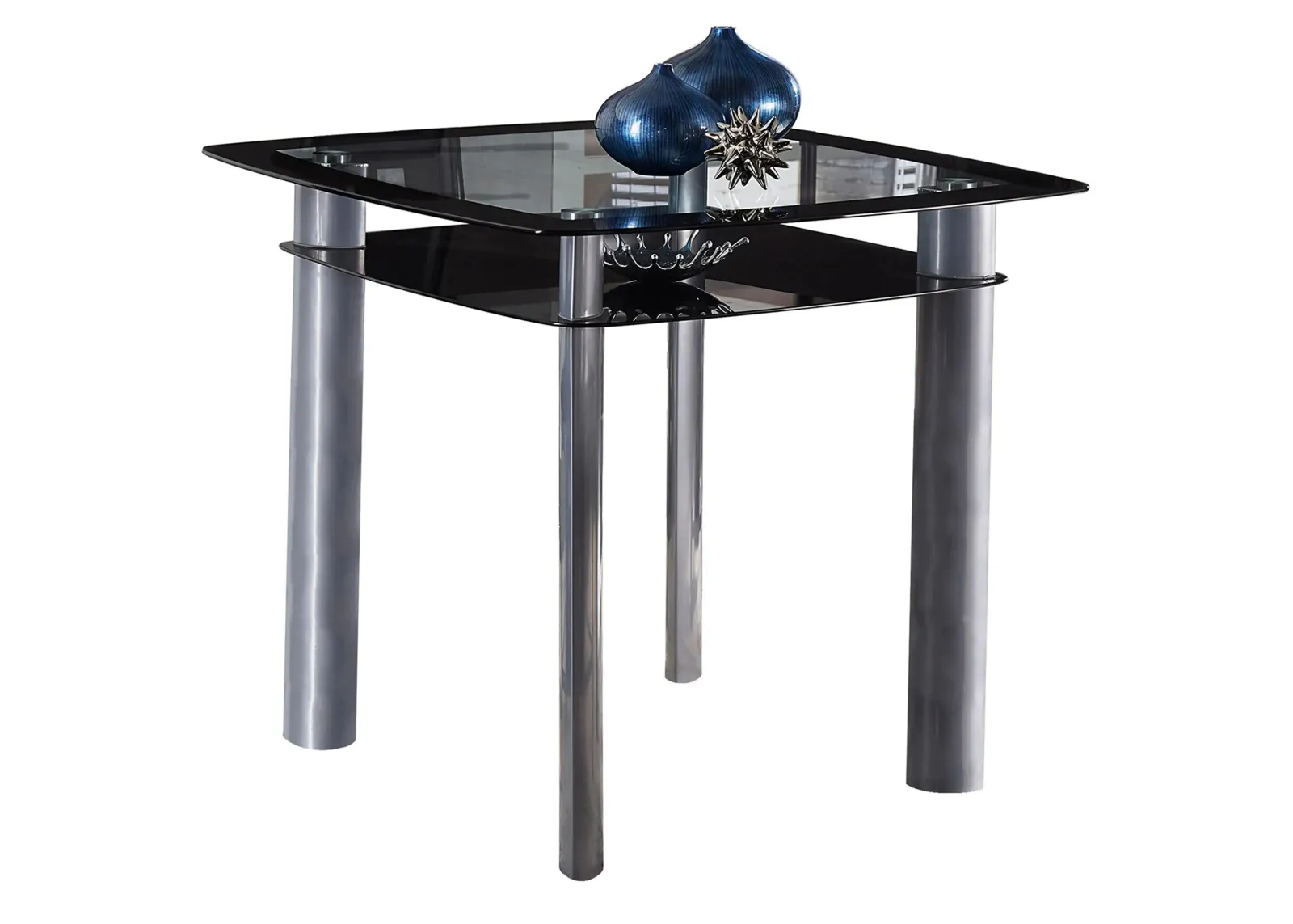 Maya Counter Height Dining Table in Black and Silver by Homelegance