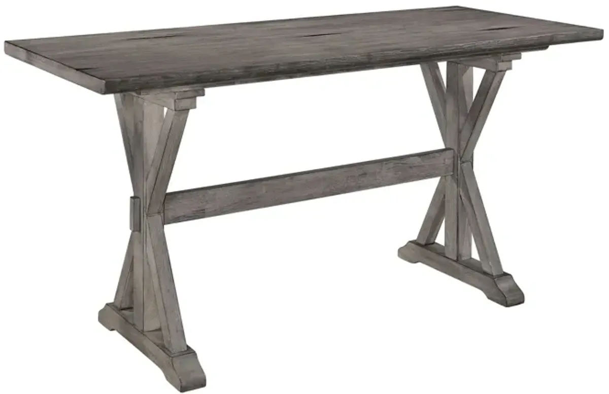 Trouvaille Counter Height Dining Table in Distressed Gray by Homelegance