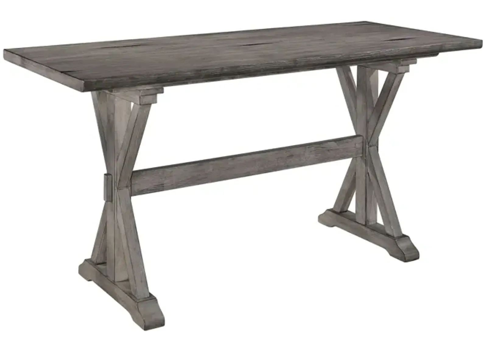 Trouvaille Counter Height Dining Table in Distressed Gray by Homelegance