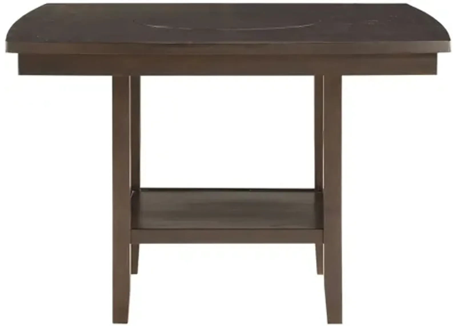 Elmore Counter Height Dining Room Table With Lazy Susan in Dark Brown by Homelegance