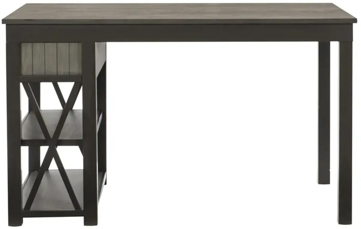 Pike Counter Height Dining Room Table in 2-Tone Finish (Gray and Black) by Homelegance