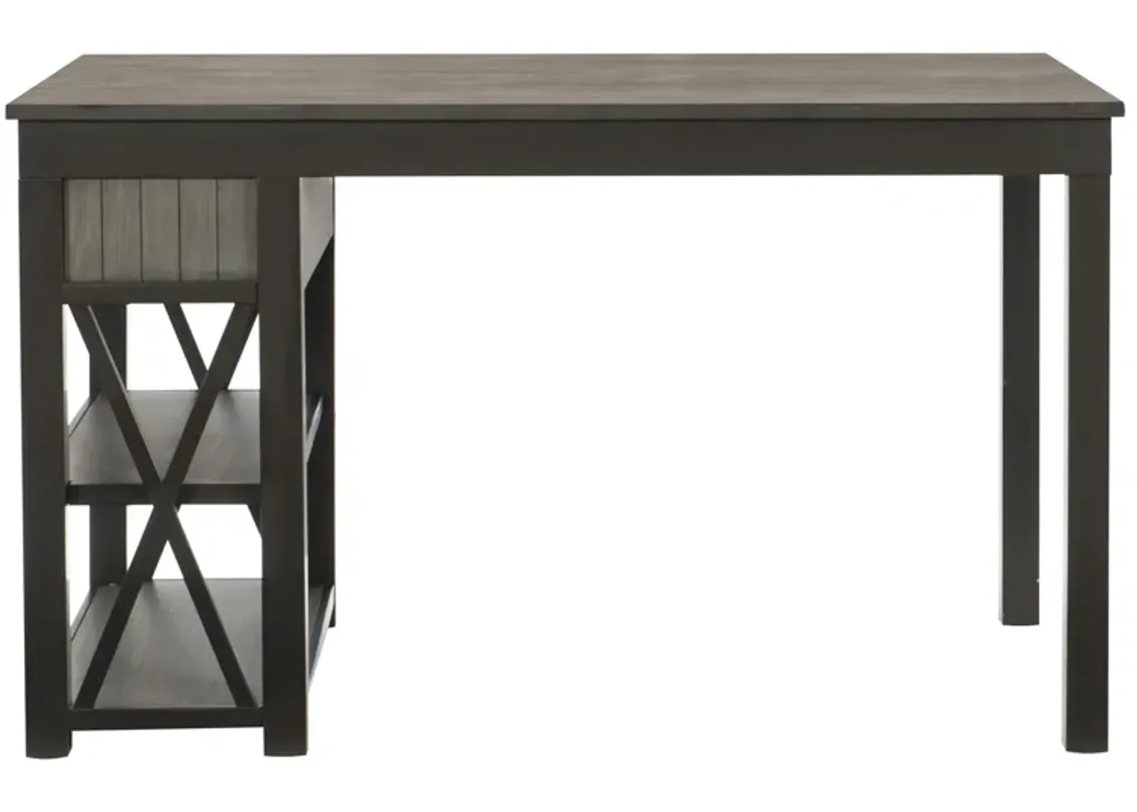 Pike Counter Height Dining Room Table in 2-Tone Finish (Gray and Black) by Homelegance