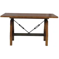 Dayton Counter Height Dining Table in 2-Tone Finish (Rustic Brown & Gunmetal) by Homelegance
