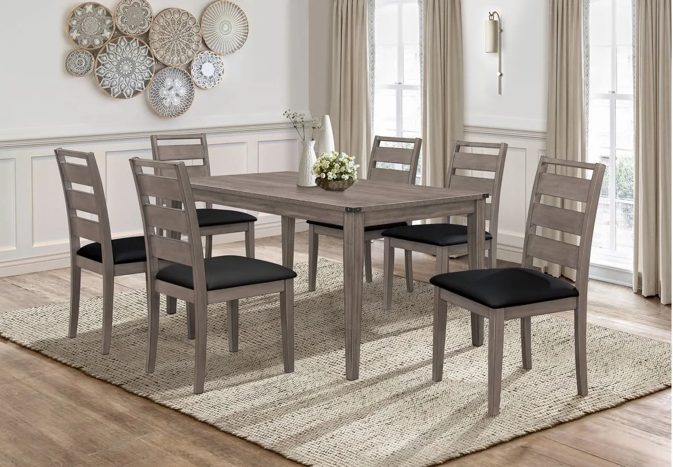 Piper Dining Room Table in Brownish Gray by Homelegance