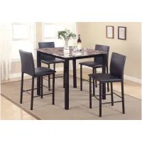 Hanneke 5-pc. Counter-Height Dining Set in Brown/Black by Crown Mark
