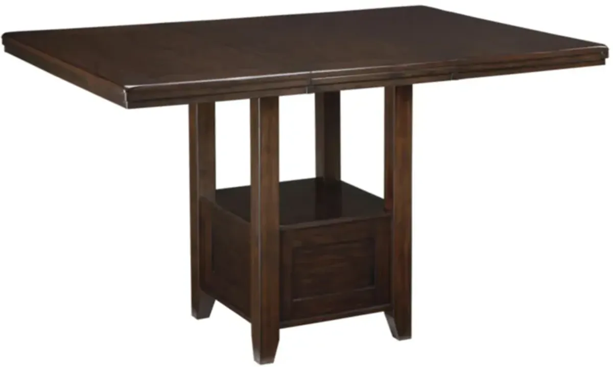 Haddigan Casual Rectangular Dining Room Counter Extendable Table in Dark Brown by Ashley Furniture