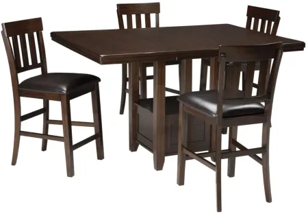 Haddigan Casual Rectangular Dining Room Counter Extendable Table in Dark Brown by Ashley Furniture