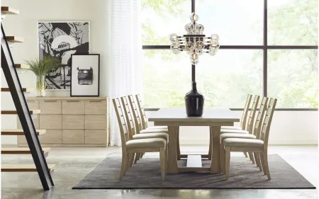 Milano By Rachael Ray Rectangular Trestle Table in Sandstone by Legacy Classic Furniture