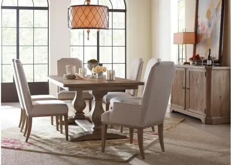 Monteverdi By Rachael Ray Rectangular Trestle Table in Sun-Bleached Cypress by Legacy Classic Furniture