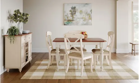 Sagamore Dining Table w/ Leaf in Bisque / Natural Pine by Liberty Furniture