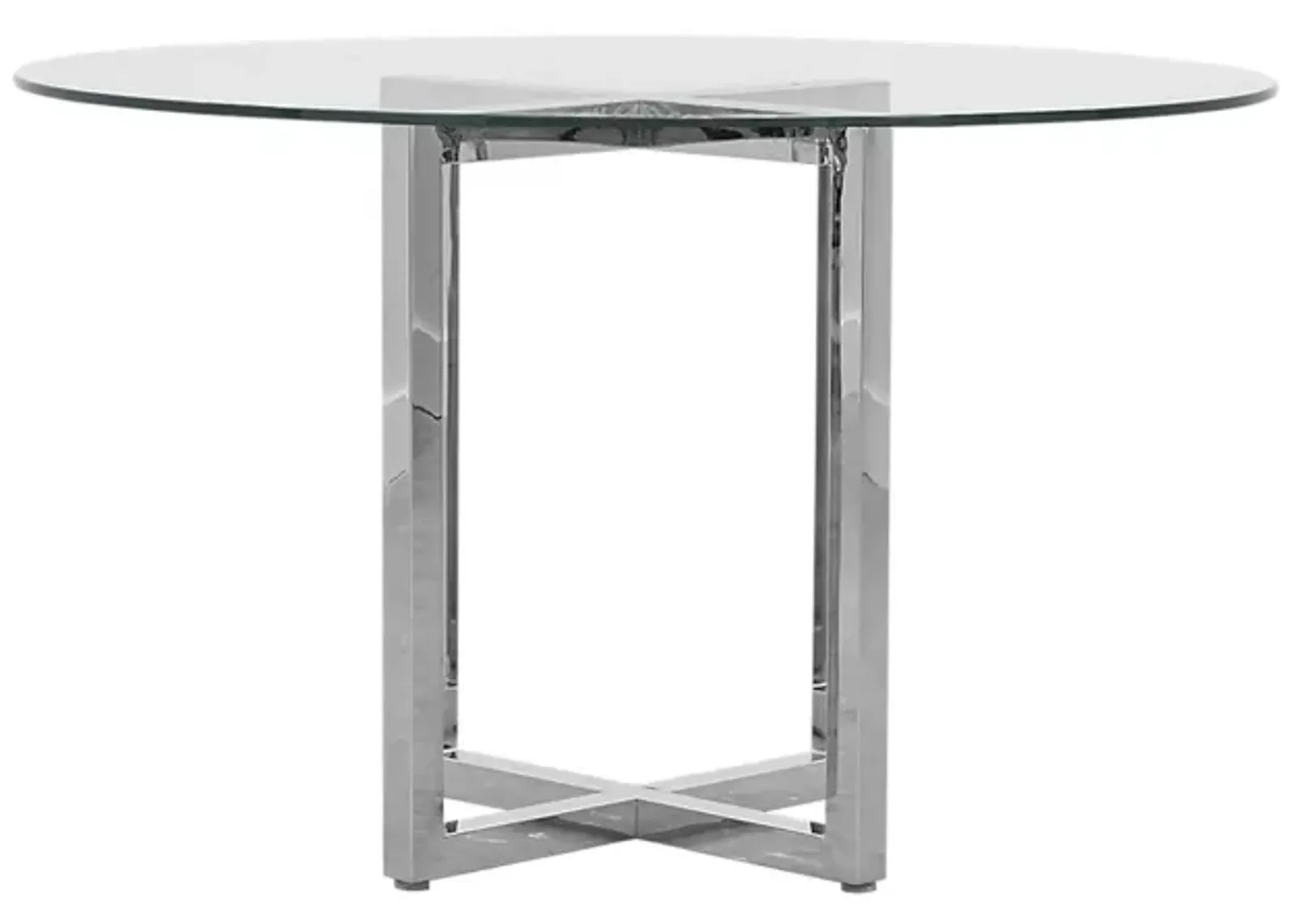 Amalfi Round Glass Counter-Height Dining Table in Glass/Chrome by Bellanest