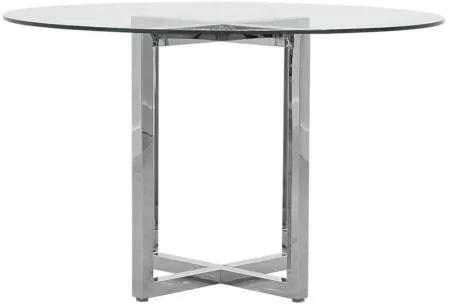 Amalfi Round Glass Pub Table in Glass/Chrome by Bellanest